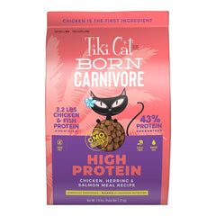 Tiki Pets Cat Born Carnivore High Protein Dry Cat Food Chicken, Herring & Salmon 2.8-lb
