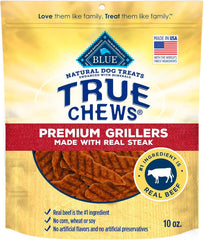 Blue Buffalo True Chews Premium Grillers Natural Dog Treats Real Steak 10-oz