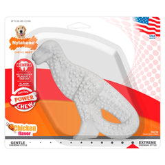 Nylabone Power Chew Dental Dinosaur Dog Toy Chicken White Large/Giant - Up To 50 lbs