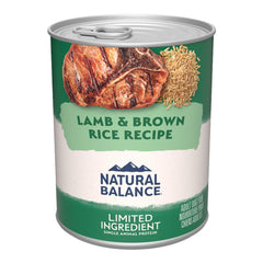 Natural Balance Pet Foods Limited Ingredient Canned Dog Food Lamb & Brown Rice 13-oz