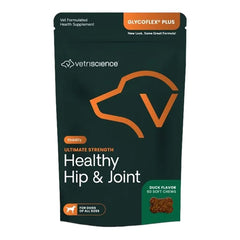 VetriScience GlycoFlex Plus Ultimate Strength Healthy Hip & Joint Soft Chews for Dogs Duck Flavor 60 Count 15.34-oz
