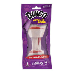 Dingo Rawhide Chicken Bone Dog Treat Medium 2.2-oz