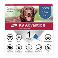 Elanco K9 Advantix II 1-Month Supply Topical Flea, Tick & Mosquito Treatment & Prevention for Extra Large Dogs Over 55 lbs