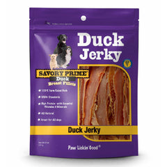 Savory Prime Natural Duck Jerky Dog Treats 8-oz