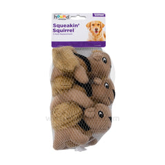 Outward Hound Squeekin' Animals Dog Toy Squirrel 3 Count