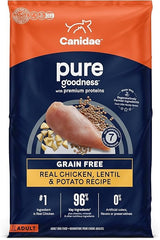 Canidae Pure Goodness Grain-Free Limited Ingredient Adult Dry Dog Food Real Chicken, Lentil & Potato Recipe 4-lb