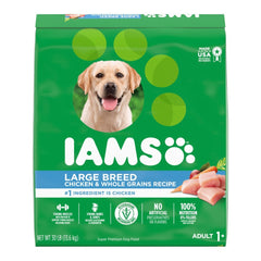 IAMS High Protein Large Breed Adult Dry Dog Food Real Chicken 30-lb