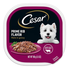 Cesar Filets in Gravy Adult Wet Dog Food Prime Rib 3.5-oz