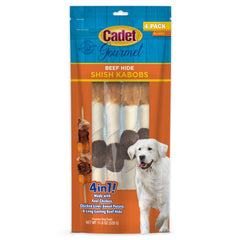 Cadet Gourmet Beef Hide Shish Kabob Dog Treats X-Large 4 Count 11.6-oz