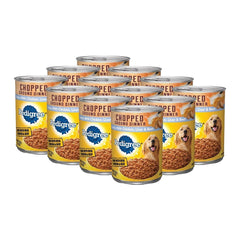 Pedigree Chopped Ground Dinner Adult Wet Dog Food Chicken Beef & Liver 13.2-oz 12 Pack