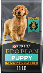 Purina Pro Plan Puppy Dry Dog Food Chicken & Rice Formula 18-lb