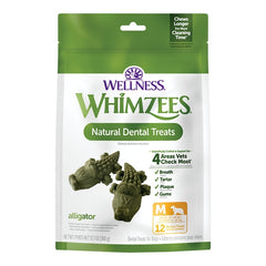 Whimzees Alligator Natural Dental Dog Treats Medium 12 Count 12.7-oz