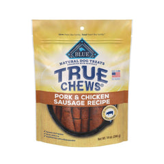 Blue Buffalo True Chews Natural Dog Treats Pork & Chicken Sausage Recipe 14-oz