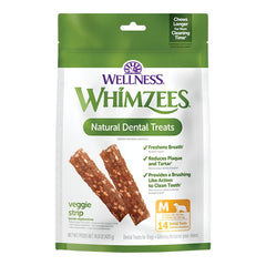 Whimzees Veggie Strip Natural Dental Dog Treats Medium 14 Count 14.8-oz