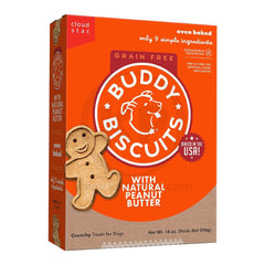 Cloud Star Buddy Biscuits Grain Free Crunchy Dog Treats Peanut Butter 14-oz
