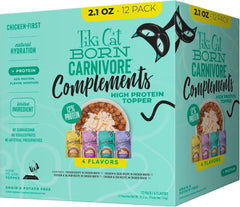 Tiki Pets Cat Born Carnivore Complements Variety Pack Wet Cat Food Topper 2.1-oz Pouch 12 Count