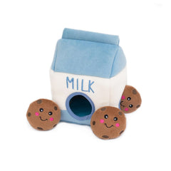 ZippyPaws Zippy Burrow Milk and Cookies Plush Dog Toy Medium