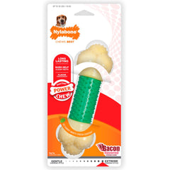 Nylabone Power Chew Double Action Durable Dog Toy Bacon Medium/Wolf - Up To 35 lbs
