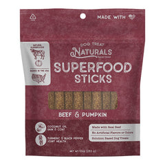 Dog Treat Naturals Superfood Sticks Dog Treats Beef & Pumpkin 10-oz