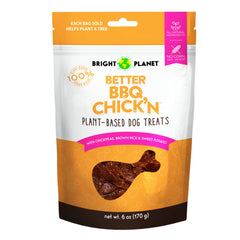 Bright Planet Better BBQ Chick'n Plant-Based Dog Treats 6-oz