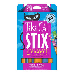 Tiki Pets Cat Stix Variety Pack Lickable Wet Cat Treats Chicken in Creamy Gravy & Tuna in Creamy Gravy 0.5-oz Tubes 20 Count