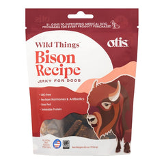 O.T.I.S. Wild Things Jerky Dog Treats Bison Recipe 4-oz