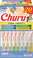 Inaba Churu Creamy Purée Tuna Variety Box Lickable Cat Treats 0.5-oz Tubes 20 Count