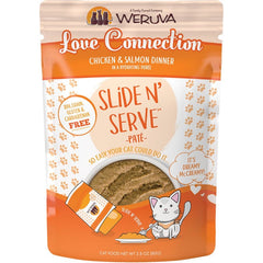 Weruva Slide N' Serve Love Connection Pate Cat Food Chicken & Salmon Dinner in a Hydrating Purée 2.8-oz