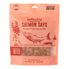 Polkadog Salmon Says Training Bites Crunchy Dehydrated Dog & Cat Treats 7-oz