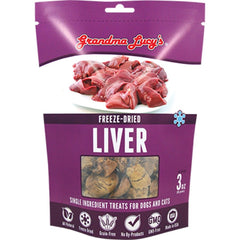 Grandma Lucy's Single Ingredient Freeze-Dried Dog & Cat Treats Chicken Liver 2.5-oz