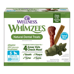 Whimzees Variety Value Box Natural Dental Dog Treats Small 89 Count 2.9-lb