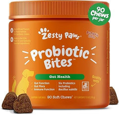 Zesty Paws Probiotic Bites Digestive Health Soft Chews for Dogs Pumpkin 90 Count 11.1-oz