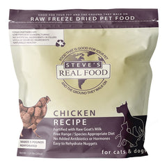Steve's Real Food Freeze-Dried Nuggets Raw Dog & Cat Food Chicken Recipe 1.25-lb