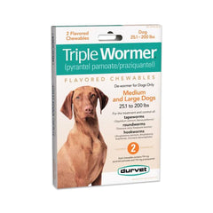 Durvet Triple Wormer Chewable Tablets for Medium & Large Dogs 2 Count