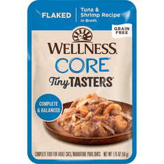 Wellness CORE Tiny Tasters Grain-Free Flaked Wet Cat Food Tuna & Shrimp 1.75-oz