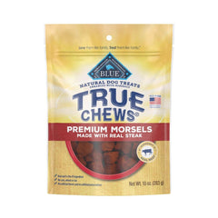 Blue Buffalo True Chews Premium Morsels Natural Dog Treats Real Steak 10-oz