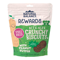 Natural Balance Pet Foods Rewards Bite-Size Crunchy Biscuits Small Breed Dog Treats Peanut Butter 8-oz