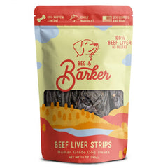 Beg & Barker Beef Liver Strips Dog Jerky Treats 10-oz