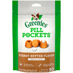 Greenies Tablet Pill Pockets Dog Treats Peanut Butter 3.2-oz 30 Count