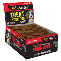 Etta Says! Premium Crunchy Bars Pork & Apple Dog Treats 12 Count