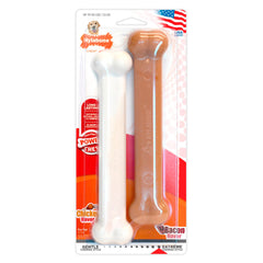 Nylabone Power Chew Durable Dog Toy Bacon & Chicken Large/Giant - Up to 50 lbs 2 Count