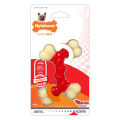 Nylabone Power Chew Double Bone Dog Toy Bacon XS/Petite - Up To 15 lbs