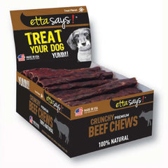 Etta Says! Premium Crunchy Beef Chews Dog Treat 4-in 36 Count