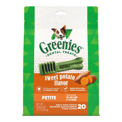 Greenies Sweet Potato Dog Dental Treats Petite 12-oz 20 Count