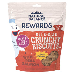 Natural Balance Pet Foods Rewards Bite-Size Crunchy Biscuits Small Breed Dog Treats Salmon 8-oz