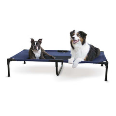 K&H Pet Products Original Pet Cot Elevated Dog Bed Mesh Blue/Black X-Large 32 X 50 X 9 in
