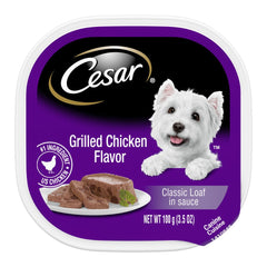 Cesar Classic Loaf in Sauce Adult Wet Dog Food Grilled Chicken 3.5-oz