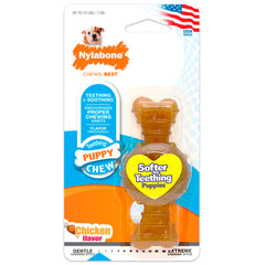 Nylabone Puppy Chew Ring Bone Teething Toy Chicken XS/Petite - Up To 15 lbs