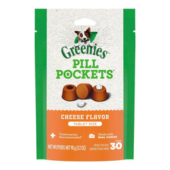 Greenies Tablet Pill Pockets Dog Treats Cheese 3.2-oz 30 Count