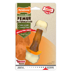 Nylabone Power Chew Femur Bone Alternative Dog Toy Beef Medium/Wolf - Up To 35 lbs